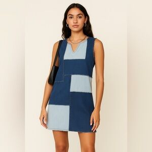 Nannette Y2K Style Jean Patch Dress | Size Medium